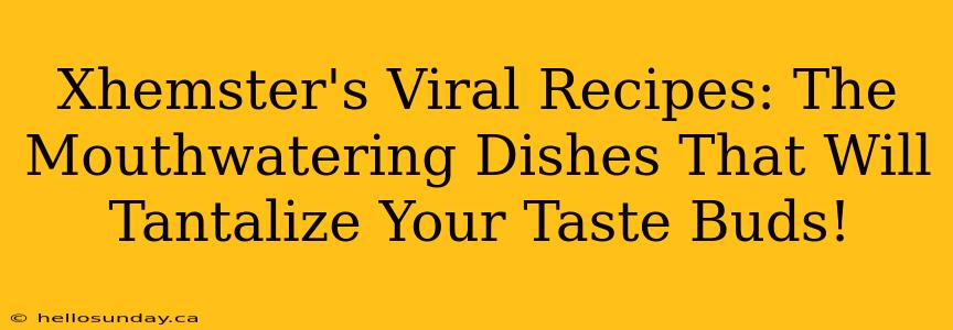 Xhemster's Viral Recipes: The Mouthwatering Dishes That Will Tantalize Your Taste Buds!